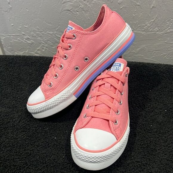 🔥🔥 CONVERSE All-Star EVA LIFT Low Sneakers Pink/Purple Women Sz 6.5 - PERFECT - Picture 6 of 13